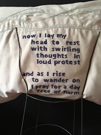 now i say my mother with swinging in loud protest on a pillow